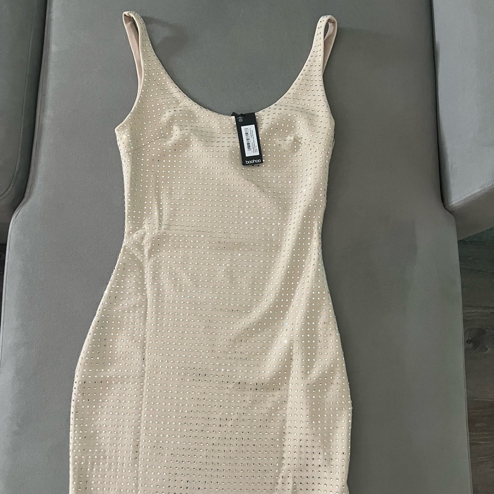 Boohoo Cream Mini Dress